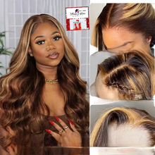 Load image into Gallery viewer, Honey Blonde Highlight Lace Front Human Hair Wig
