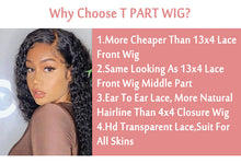 Load image into Gallery viewer, T-Part Curly Lace Front Human Hair Wigs