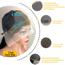 Load image into Gallery viewer, 250 Density Straight Lace Front Wig 30 40 Inch Human Hair Wig Brazilian Hair Wigs For Women Pre Plucked 13x4 Hd Lace Frontal Wig