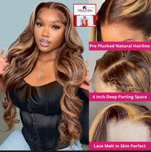 Load image into Gallery viewer, Honey Blonde Highlight Lace Front Human Hair Wig