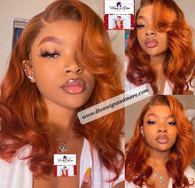 Load image into Gallery viewer, Ginger Orange Body Wave HD Lace Frontal Human Hair Wig