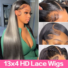Load image into Gallery viewer, HD 13x6 Bone Straight Human Hair Lace Frontal Wig.