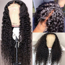 Load image into Gallery viewer, HD Transparent Deep Wave Lace Frontal Wig Curly Human Hair Wig 30 Inch Wet And Wavy Lace Front Wig 13X4 Deep Wave Closure Wigs
