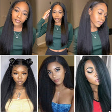 Load image into Gallery viewer, V U Part Wig Kinky Straight Human Hair Lace Wig