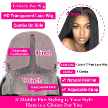 Load image into Gallery viewer, 100% Malaysian Kinky Human Hair Straight Wig