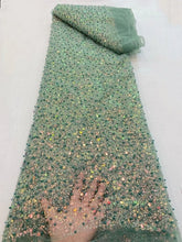 Load image into Gallery viewer, Couture Designer Lace Fabric \ For Evening Dress Cloth By The Yard - divawigsandmore