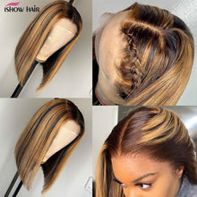 Load image into Gallery viewer, Straight Highlight Bob Wig Lace Front Human Hair Wig - divawigsandmore