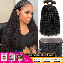 Load image into Gallery viewer, Kinky Curly Peruvian Human Hair Bundles With Closure - divawigsandmore