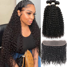 Load image into Gallery viewer, Kinky Curly Peruvian Human Hair Bundles With Closure - divawigsandmore