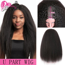 Load image into Gallery viewer, U Part Wig Kinky Straight V Part Wig Human Hair Wigs
