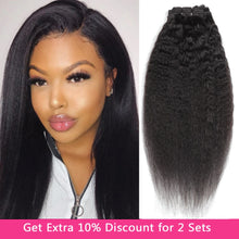 Load image into Gallery viewer, Kinky Straight Human Hair Clip In Human Hair Extensions - divawigsandmore
