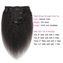 Load image into Gallery viewer, Kinky Straight Human Hair Clip In Human Hair Extensions - divawigsandmore
