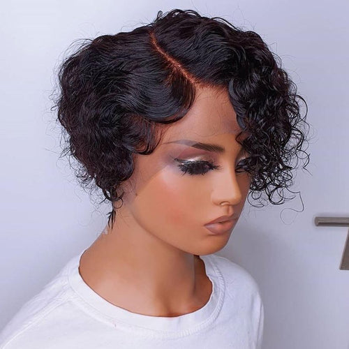 T-Part Curly Human Hair Wig - divawigsandmore