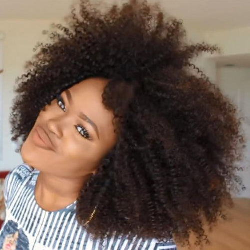 Afro Kinky Brazilian Curly Human Hair Lace Wig - divawigsandmore