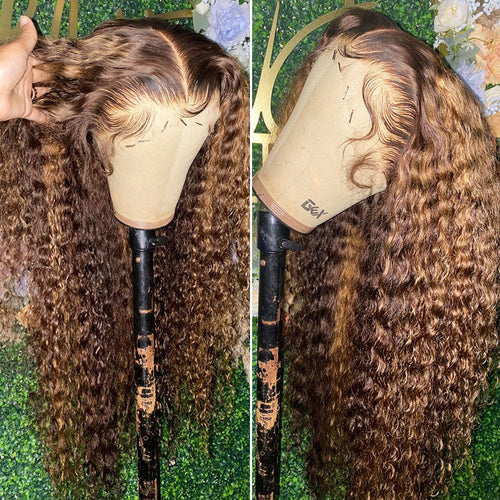 Deep Wave Ombre Curly Lace Front  Wig - divawigsandmore