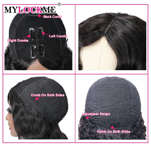 V Part Wig Curly Human Hair Glueless Wig - divawigsandmore